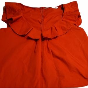 Zara cotton top fire red sz XL ruffle sleeveless